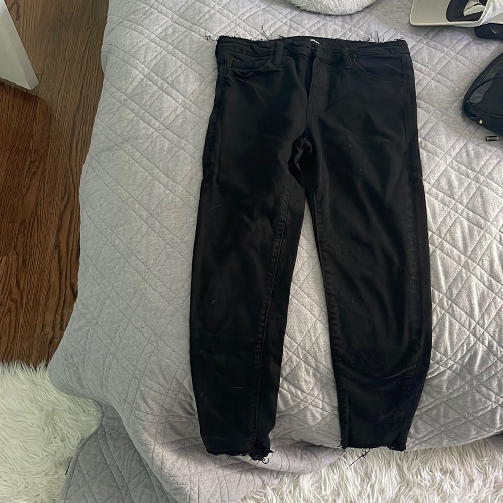 VERVET BLACK SKINNY JEANS WITH FRAYED HEM